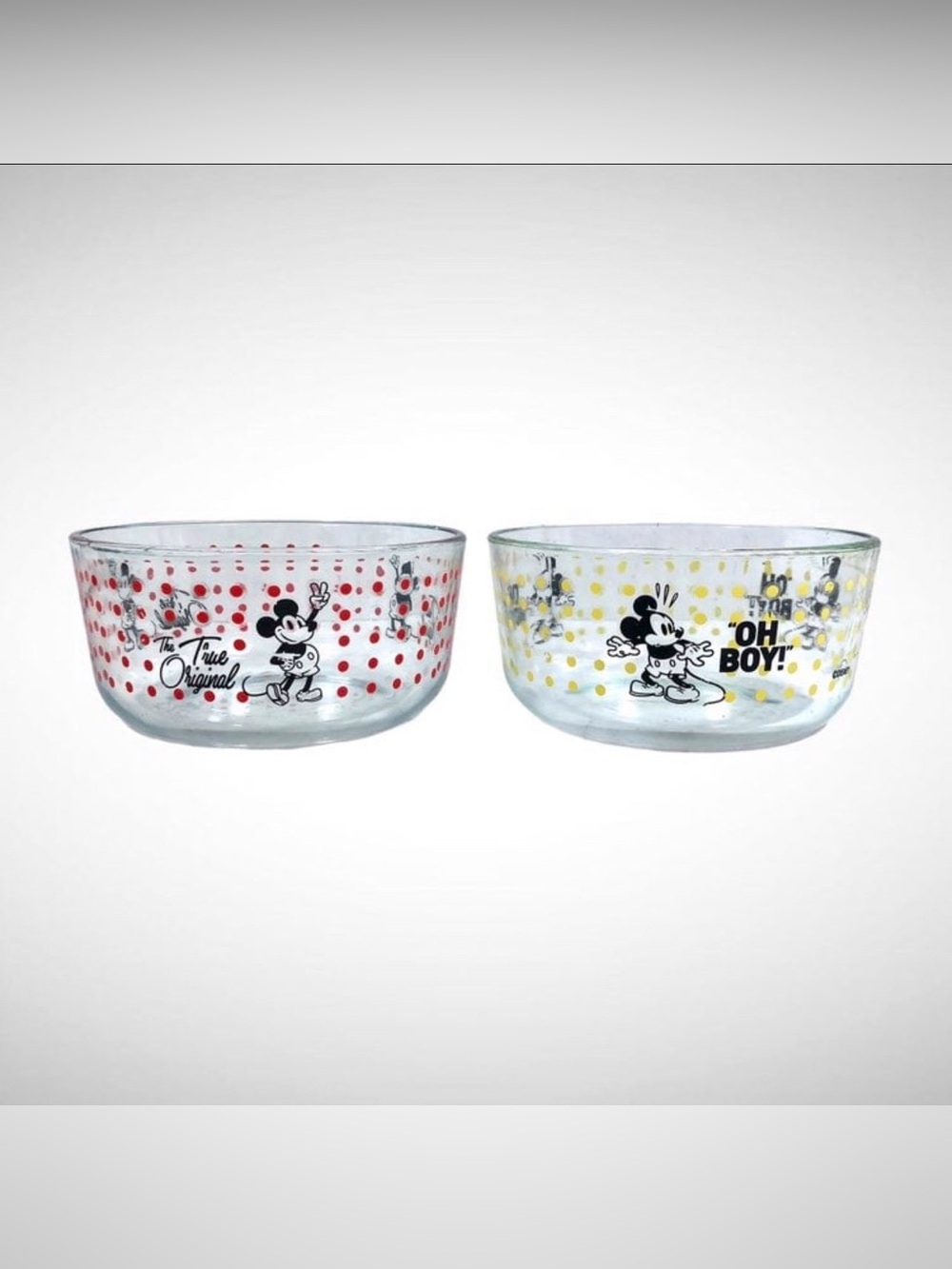 Pyrex x Disney Mickey Mouse Glass Bowls Set of 2!